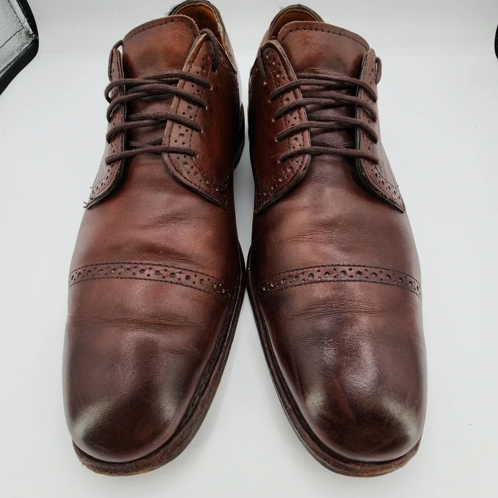Allen Edmonds Yorktown‎ Derby Shoes Mens 9.5 D Cap Toe Made USA Leather Soles
